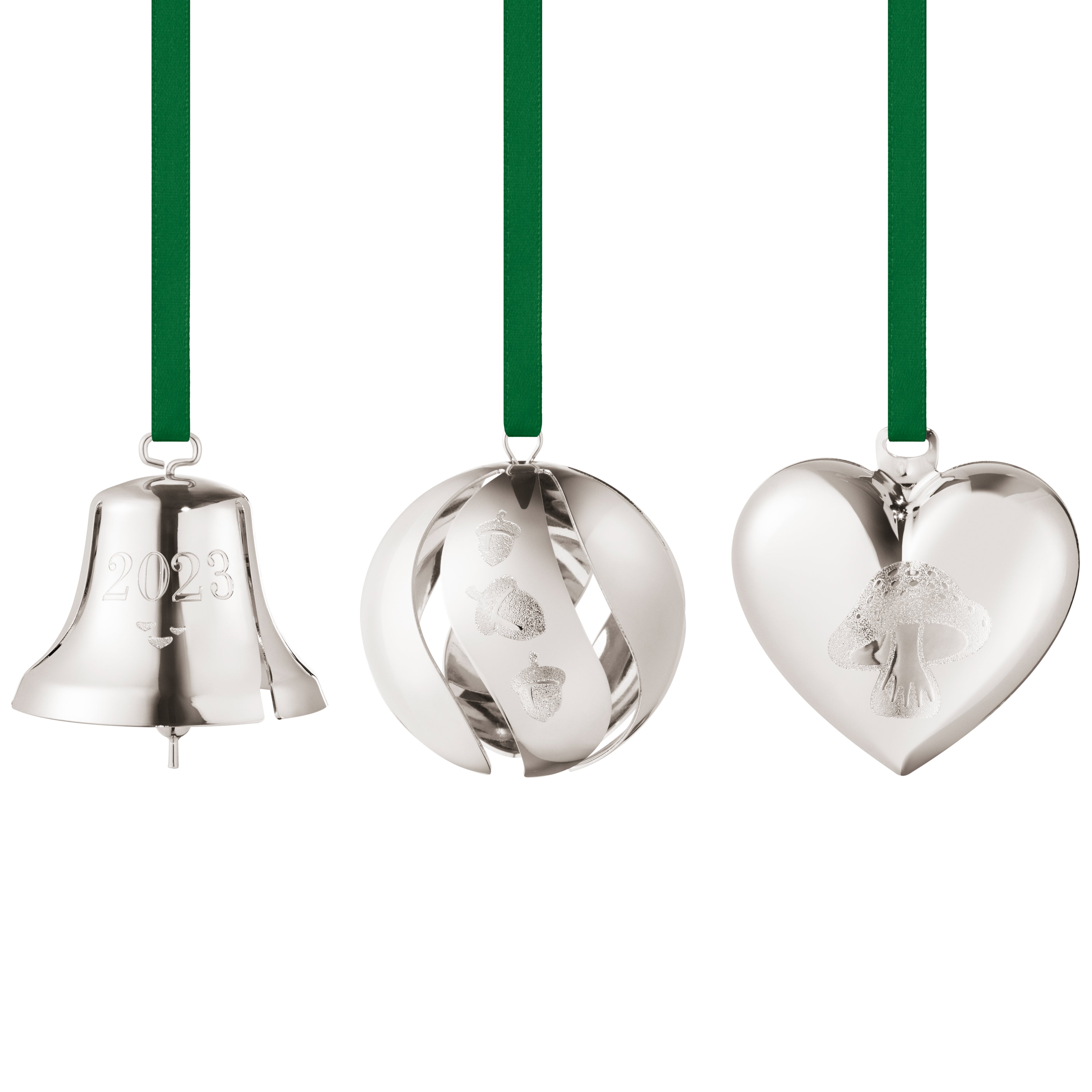 Set De 3 Globuri Din Alama Placata Cu Paladiu