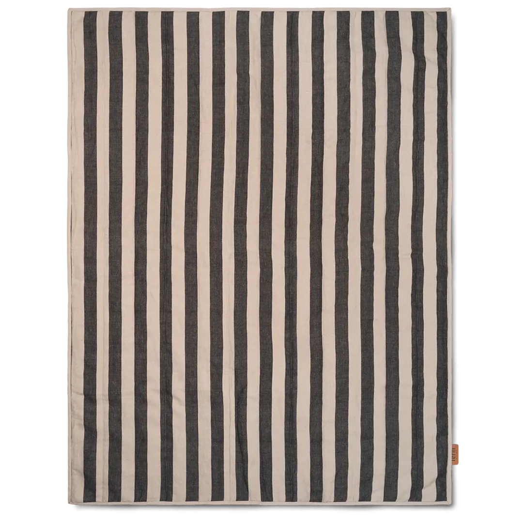 Grand Quilted Blanket - Sand/Black