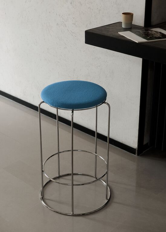 Wire Counter Stool VP15 - Mirror Polished Steel