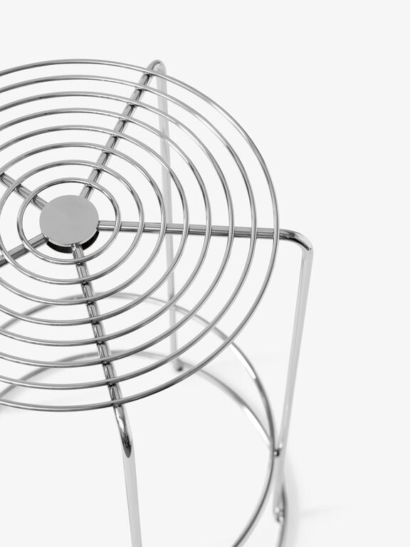 Wire Counter Stool VP15 - Mirror Polished Steel
