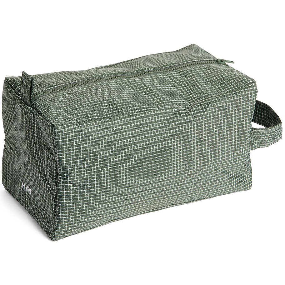 Geanta de cosmetice Grid Wash - Medium - Dark green