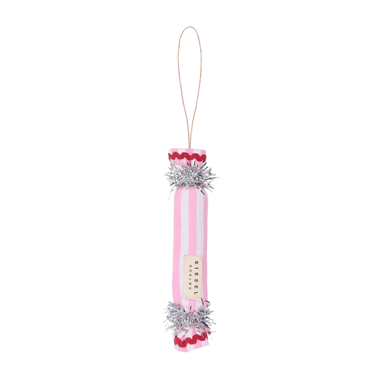 Ornament Crackers - Pink Wide Stripes