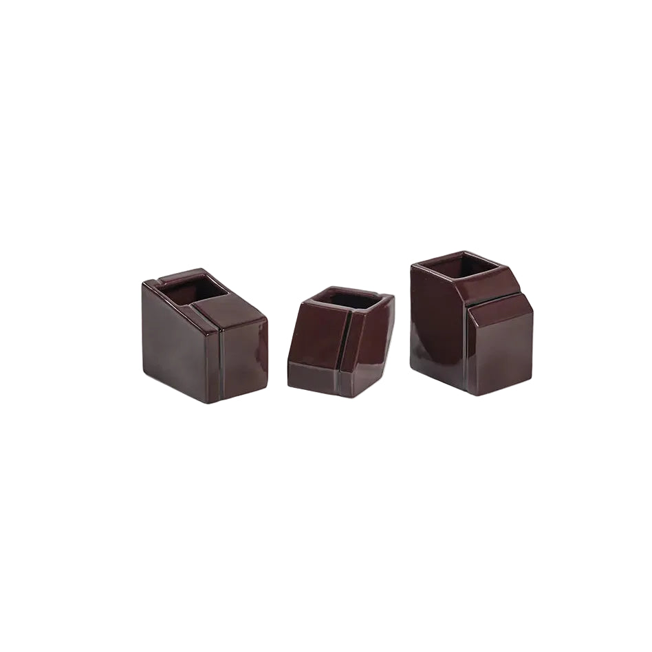Vase mini ass/3 Silos - Burgundy