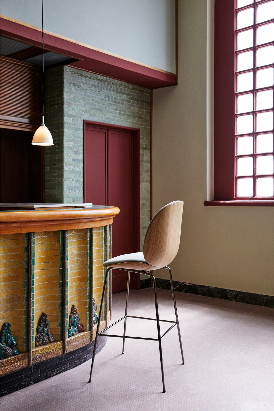 Scaun De Bar Beetle - 3D Veneer - Șezut si Spătar Tapițat