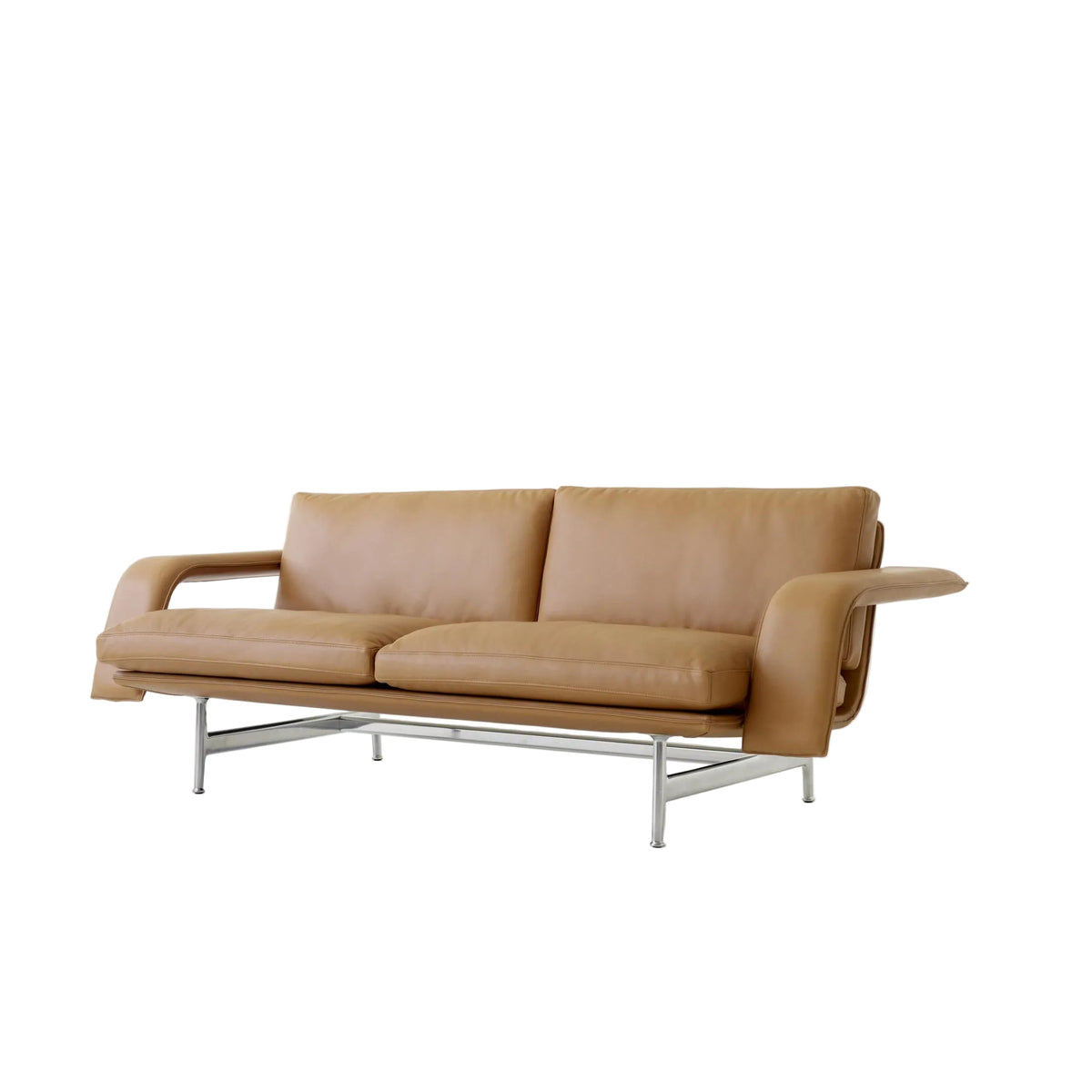 Meantime AV30 2-seater sofa - Polished Aluminium legs