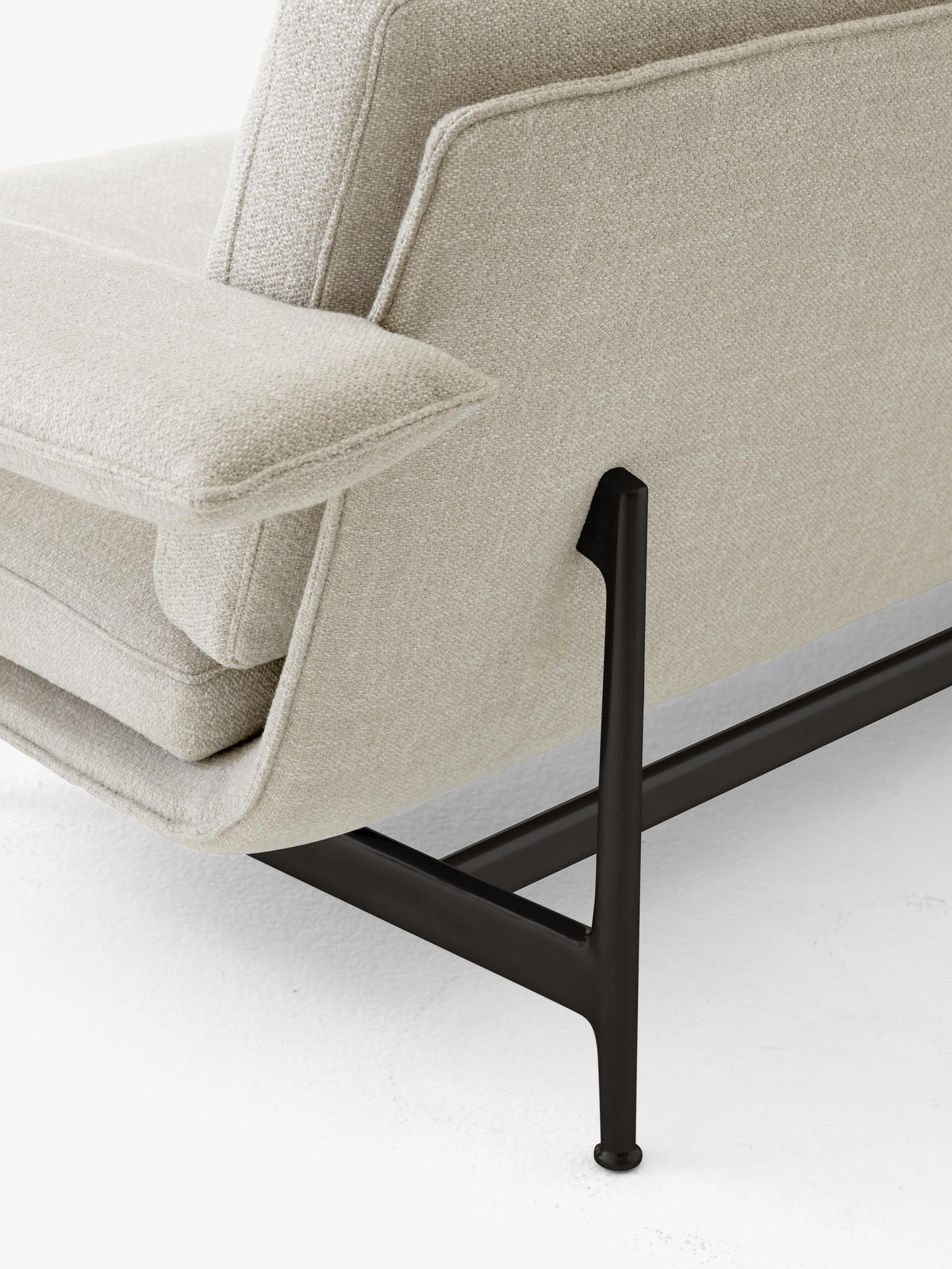 Meantime AV31 3-seater sofa - Black Aluminium legs