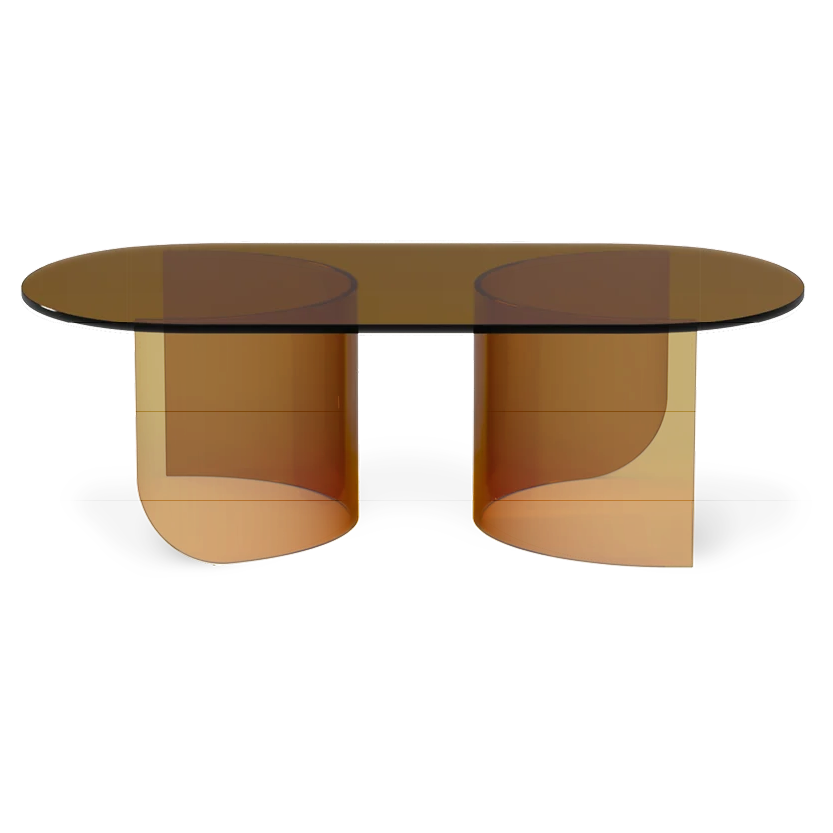 Plateau Coffee Table Low - Amber Glass