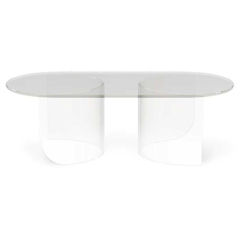 Plateau Coffee Table Low - Transparent Glass