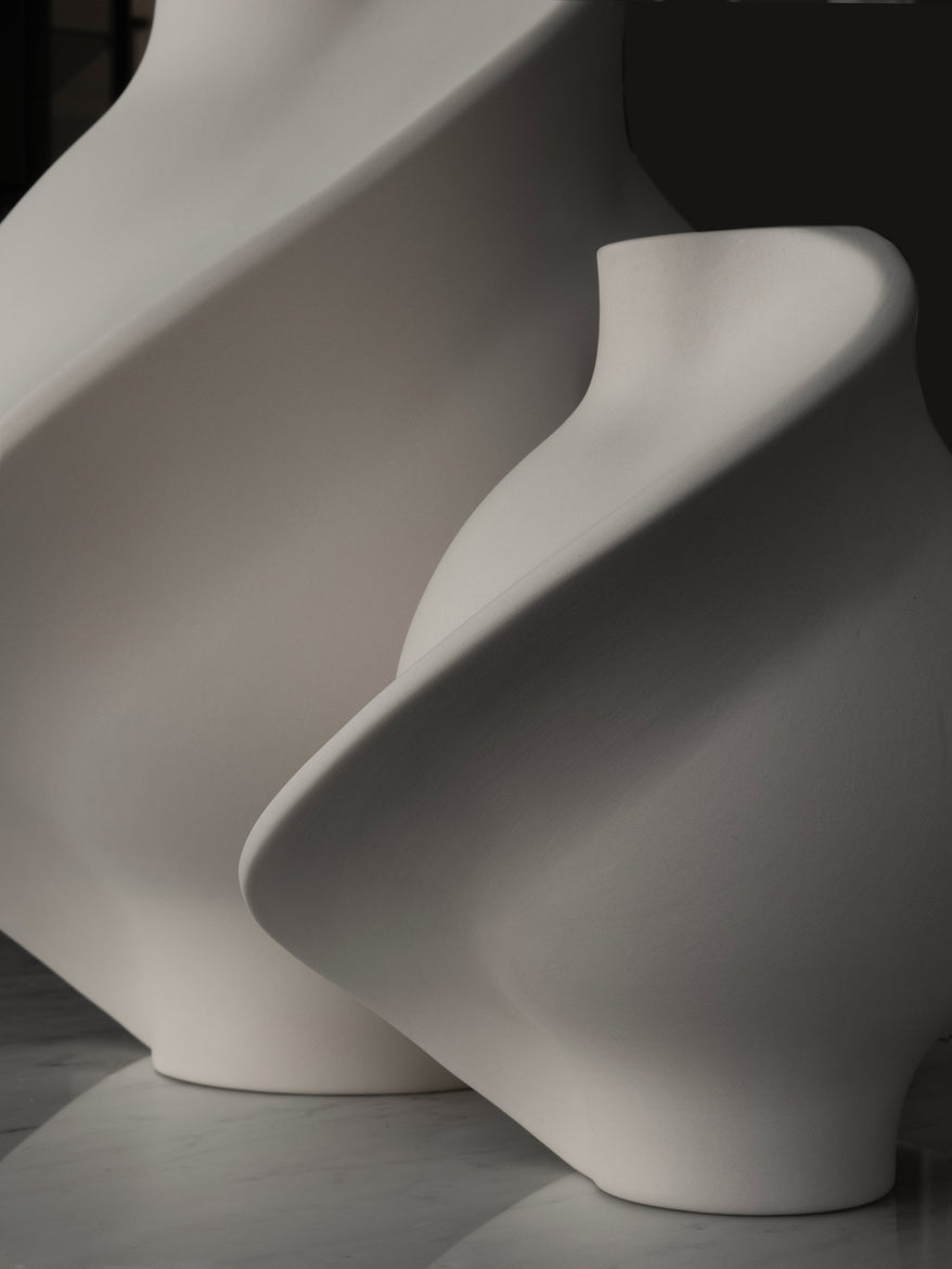 Ceramic Pirout Vase 01 - Raw White