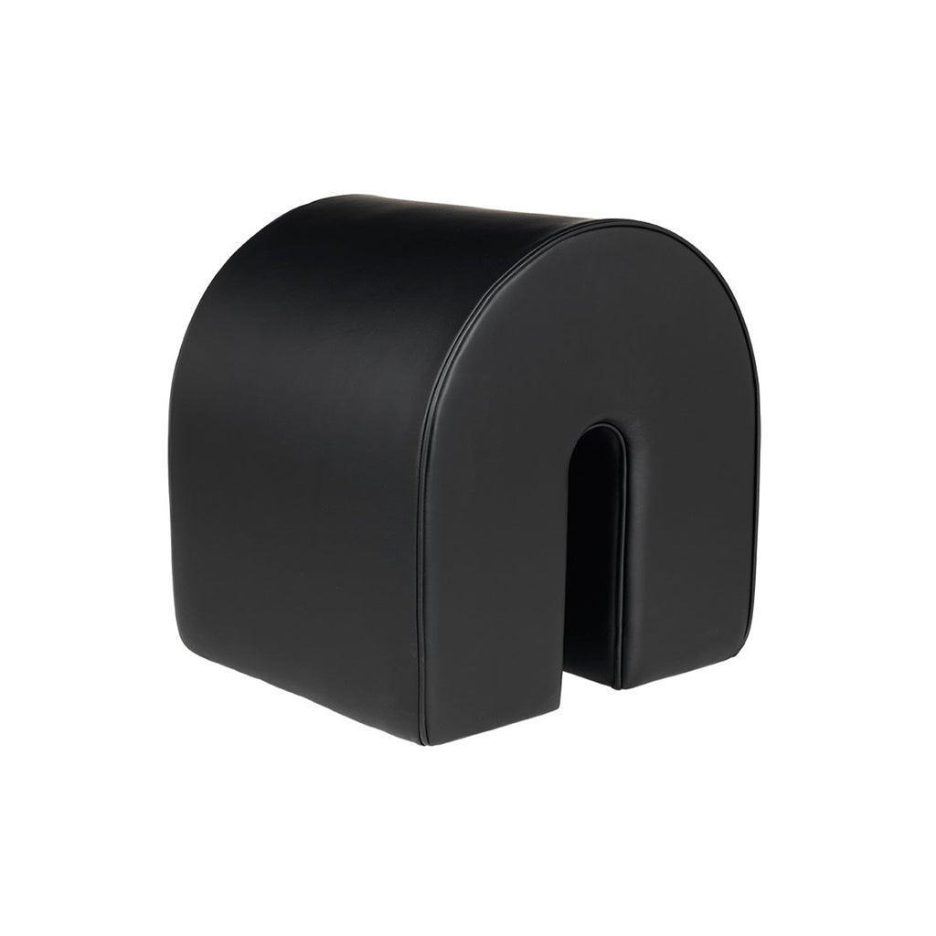 Pouf Curved | Piele neagră