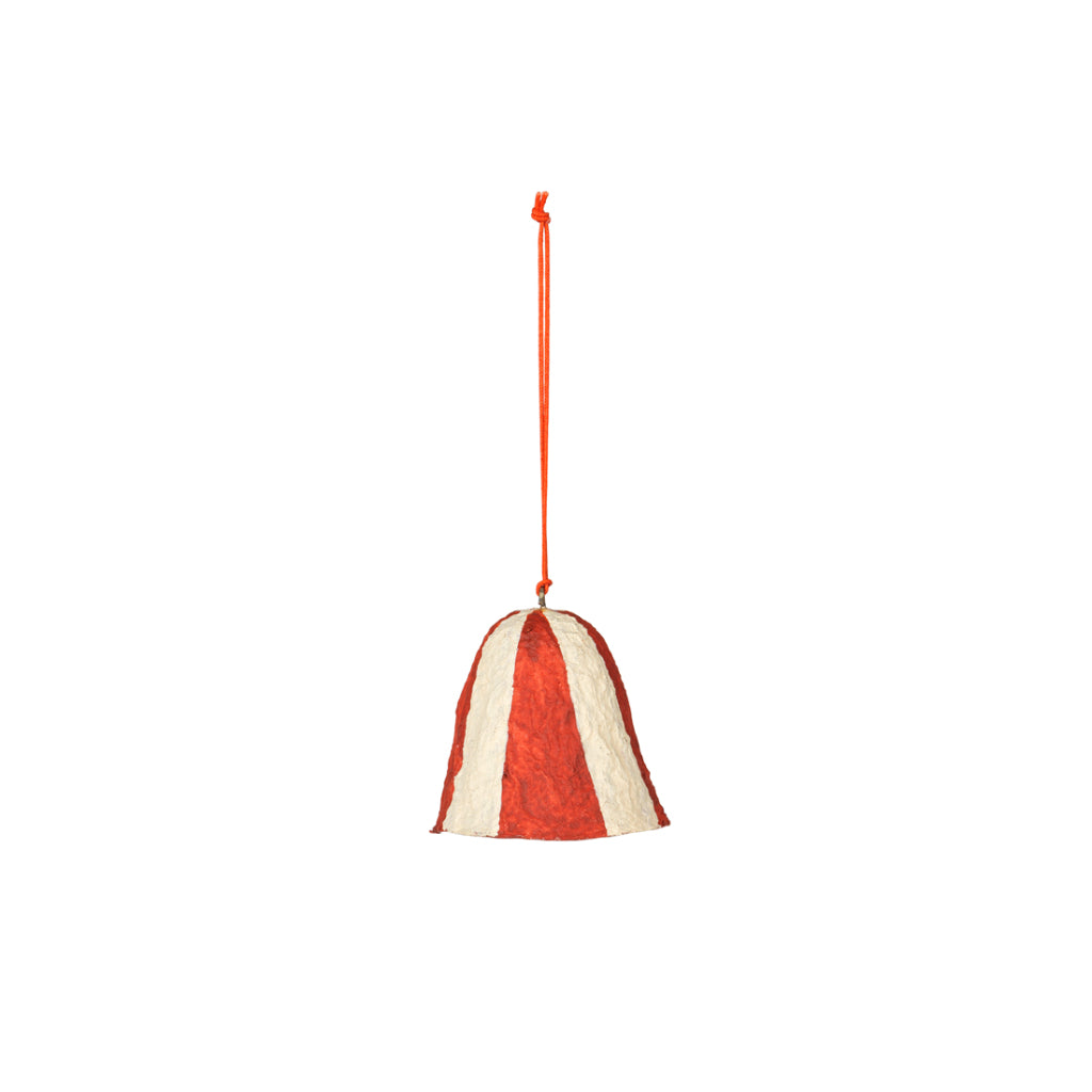 Ornament Bell Stripe Pulp Cotton - Pumkin Orange