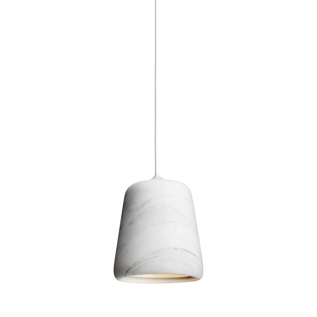 Material Pendant w. White Fitting - White marble