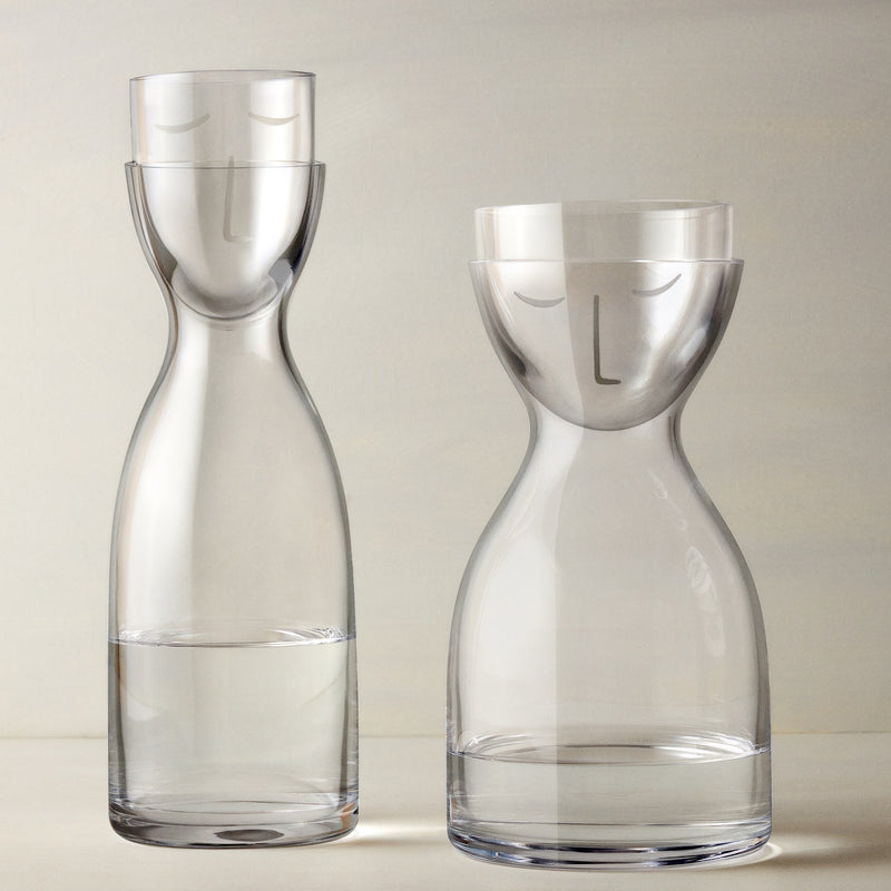 Mr. & Mrs. Night Water Set Tall - Clear