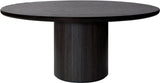 Moon Dining Table Round - Brown / Black Stained Veneer Oak Lacquered