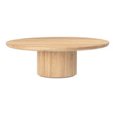 Masuta de Cafea Moon Rotundă - Solid Oak Soap Treated