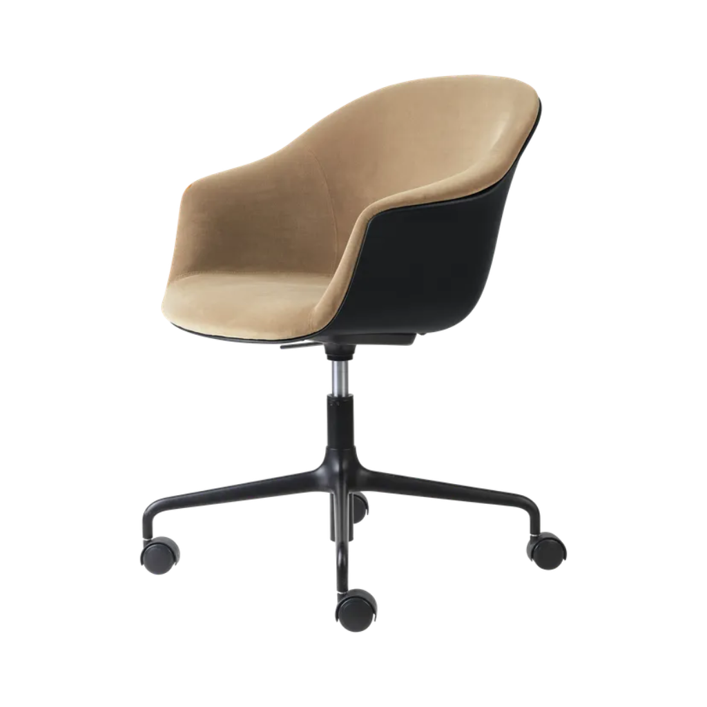 Bat Meeting Chair - Front Upholstered, Height adjustable 4-star base w. castors