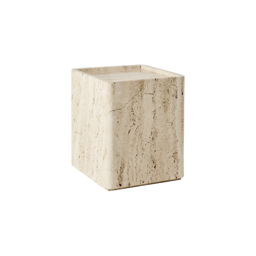 Pietra Side Table - Neutral White Travertine