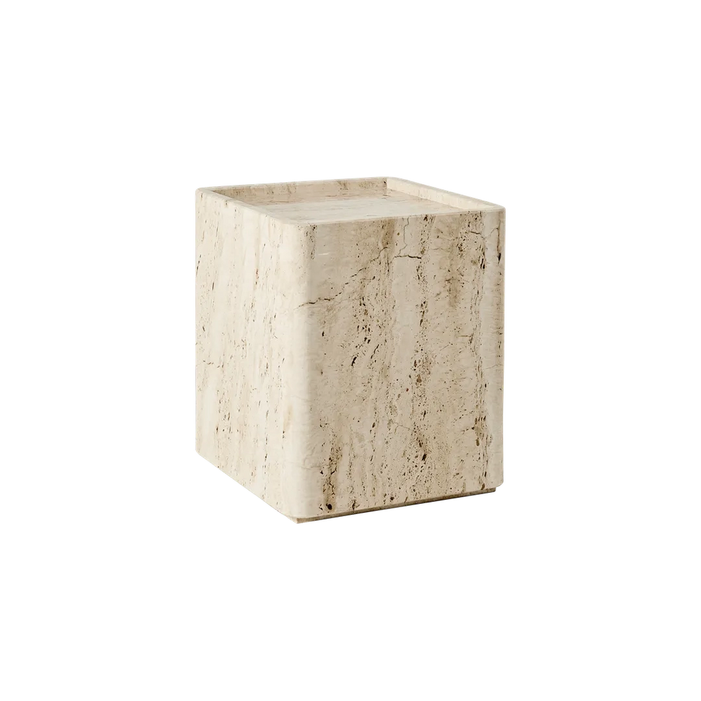 Pietra Side Table - Neutral White Travertine