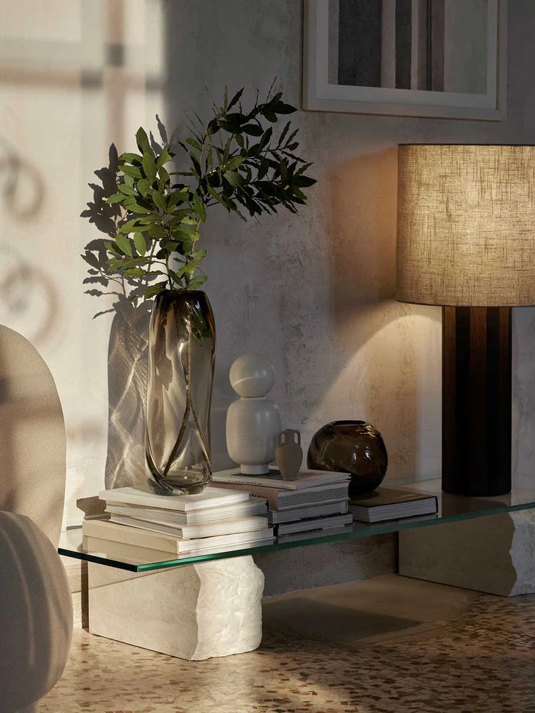 Mineral Display Table Bianco Curia