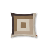 Border Patchwork Cushion - Coffee/Dark Sand