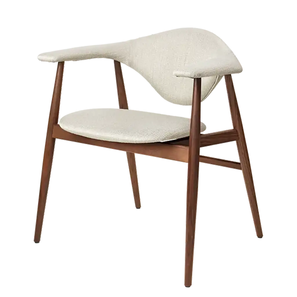 Masculo Dining Chair Fully Upholstered - Wood Base