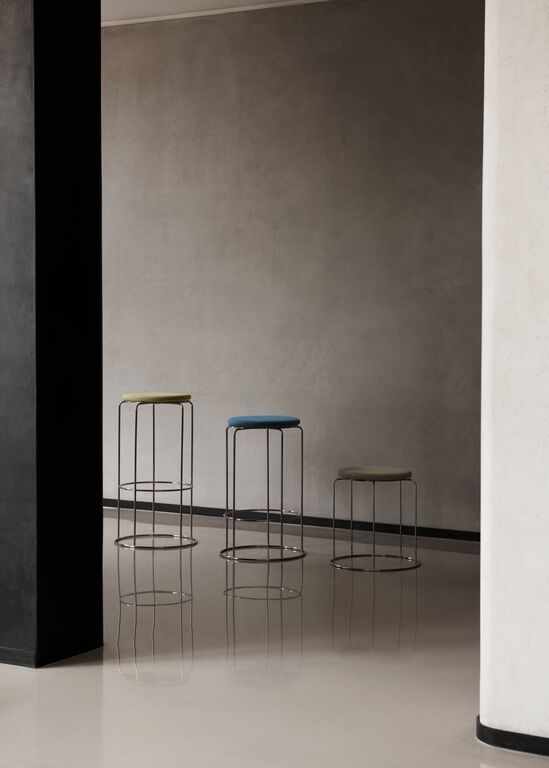 Wire Counter Stool VP15 - Mirror Polished Steel