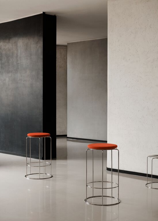 Wire Counter Stool VP15 - Mirror Polished Steel