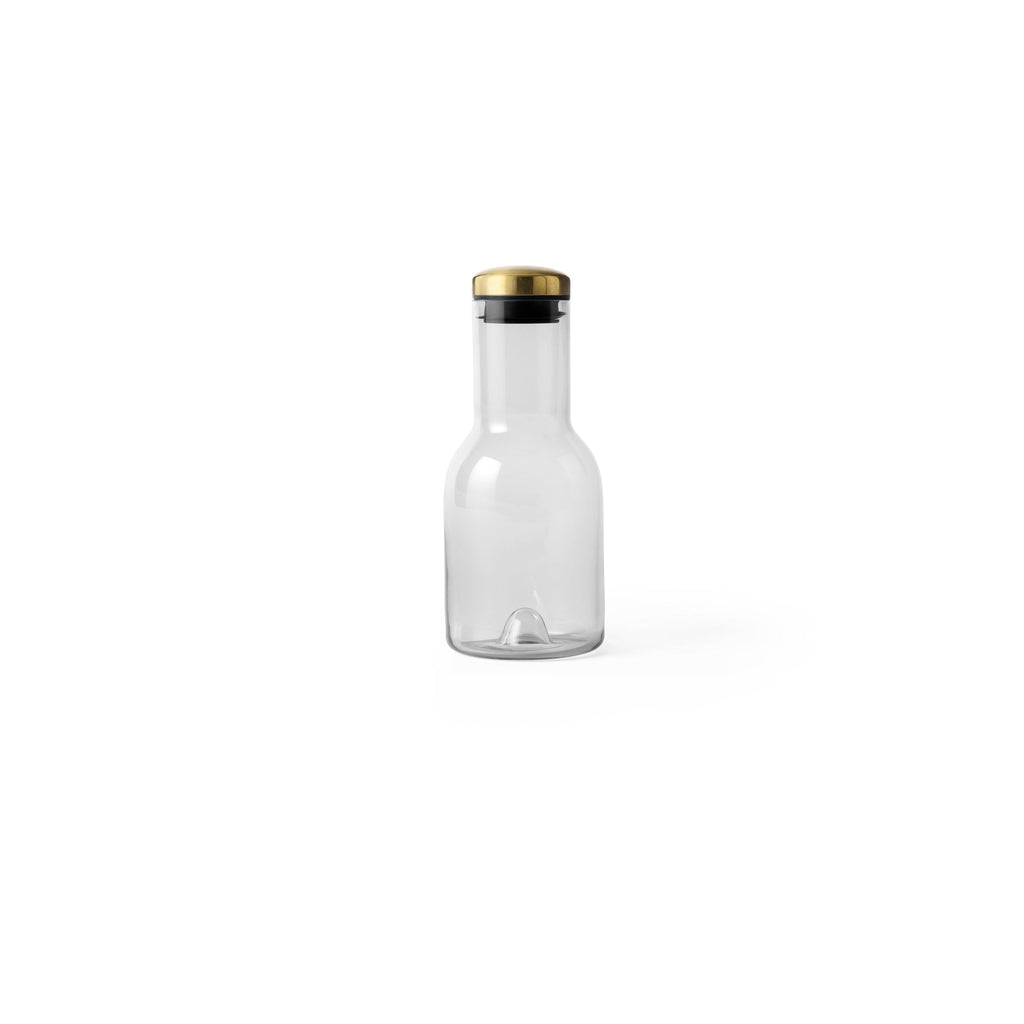 Water Bottle Carafe, 0.5 L - Clear Glass / Brass