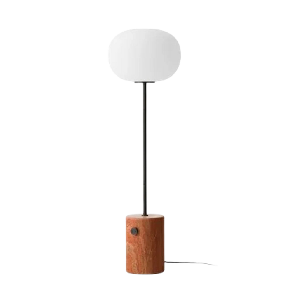 JWDA Floor Lamp - Red Travertine Stone | Bronzed Brass