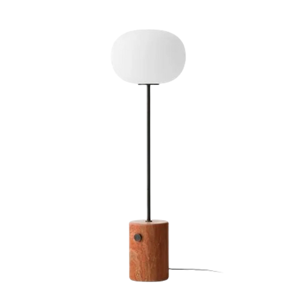 JWDA Floor Lamp - Red Travertine Stone | Bronzed Brass