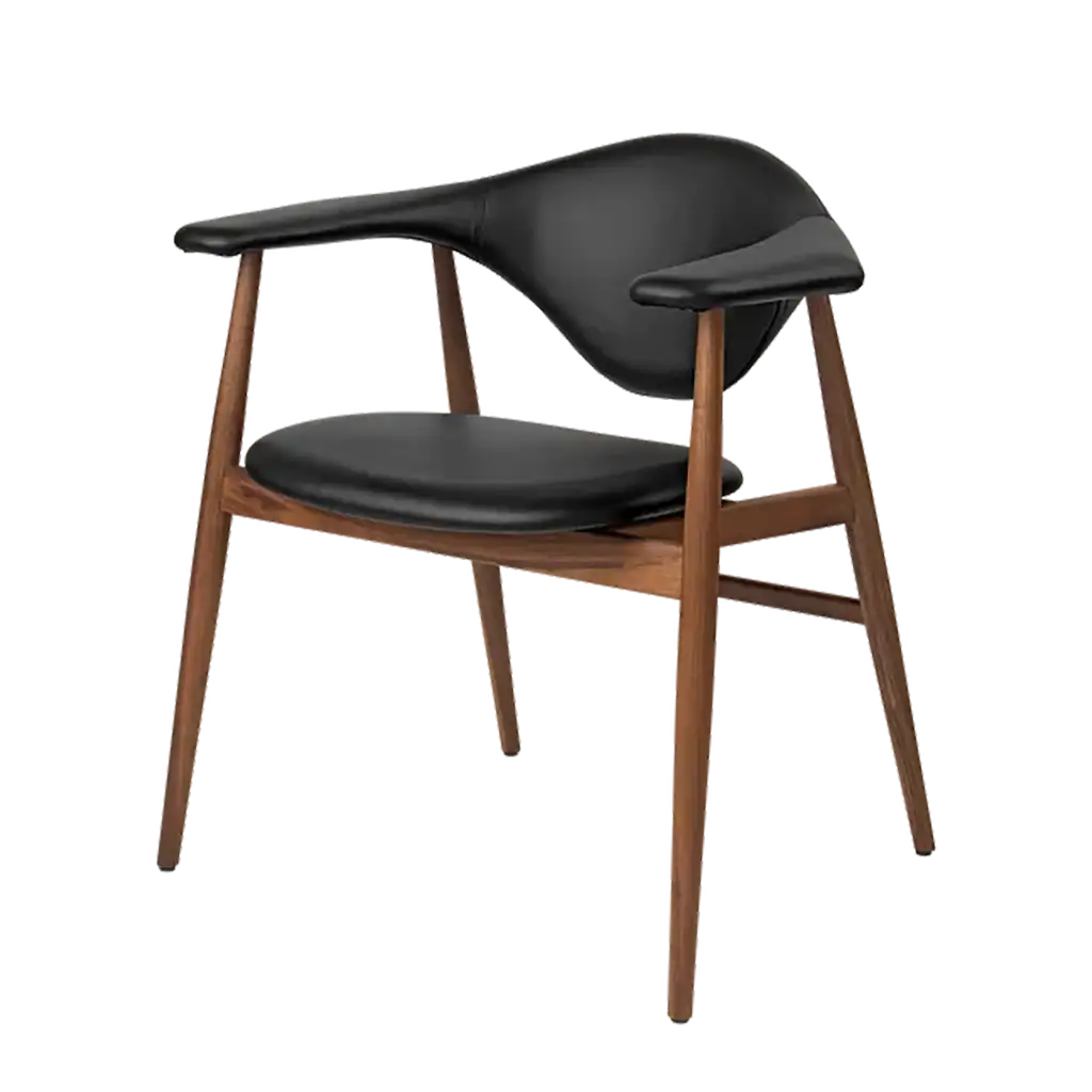 Masculo Dining Chair Fully Upholstered - Wood Base
