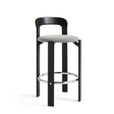 Rey  Bar Stool H65 Upholstered Seat - Deep Black