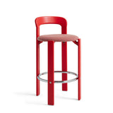 Rey Bar Stool H65 Upholstered Seat - Red