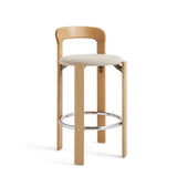 Rey Bar Stool H65 Upholstered Seat - Golden
