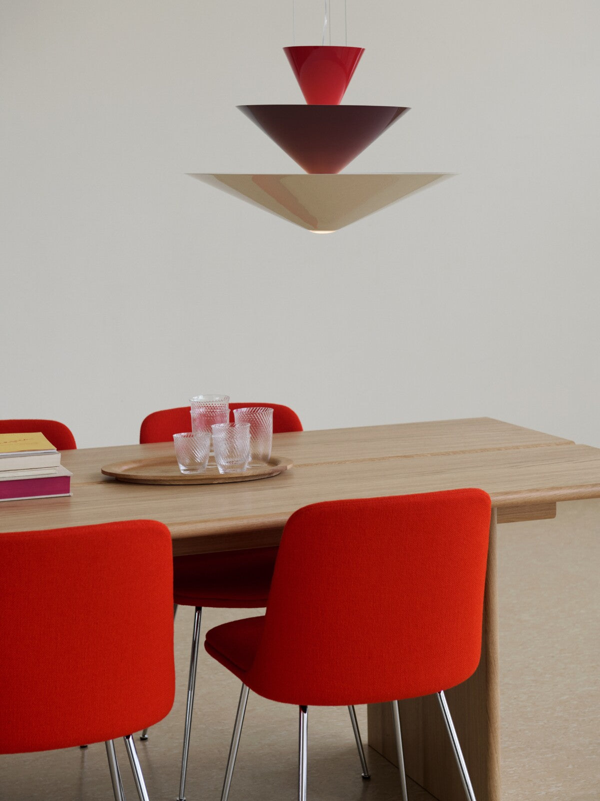Corp de iluminat Gio LN14 Ø 60 cm Vermilion Red & Dark Burgundy & Ecru White