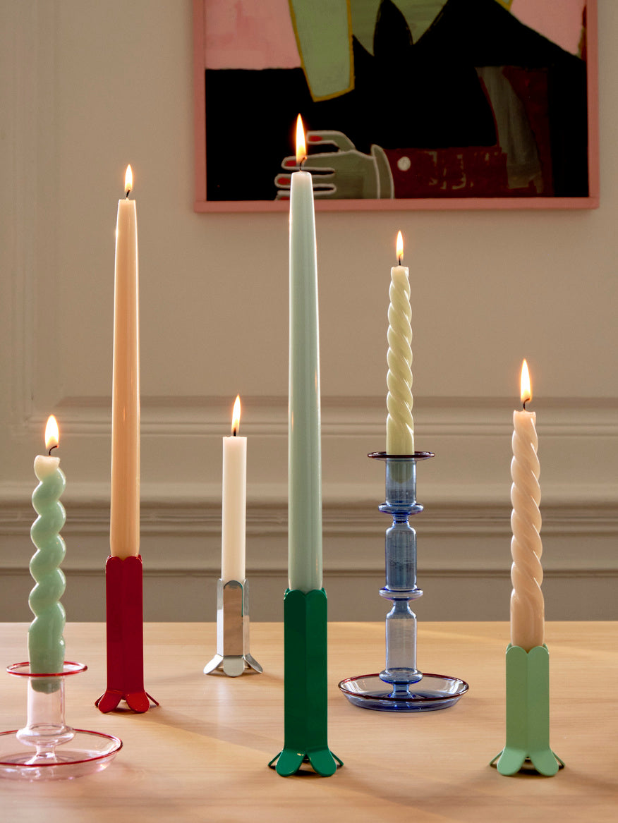 Suport de lumânare Wavy M - Jade, bleu