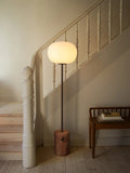 JWDA Floor Lamp - Red Travertine Stone | Bronzed Brass