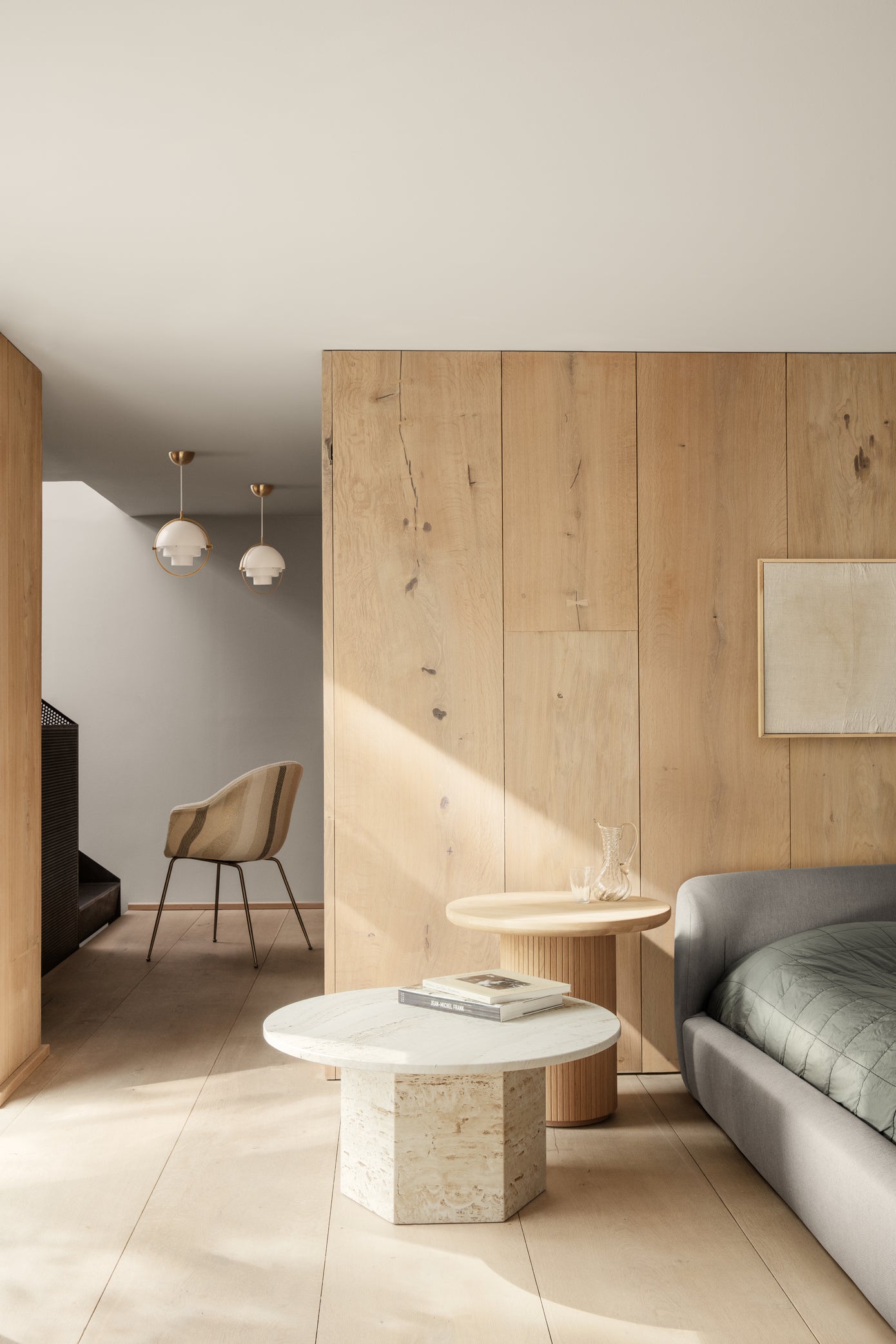 Masuta de Cafea Moon Rotundă - Solid Oak Oiled