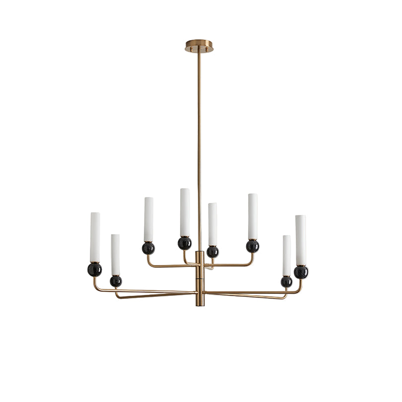 Delie Pendant - Aged Gold with Black Marble