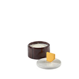 Scented candle L burgundy - yellow Candela 03