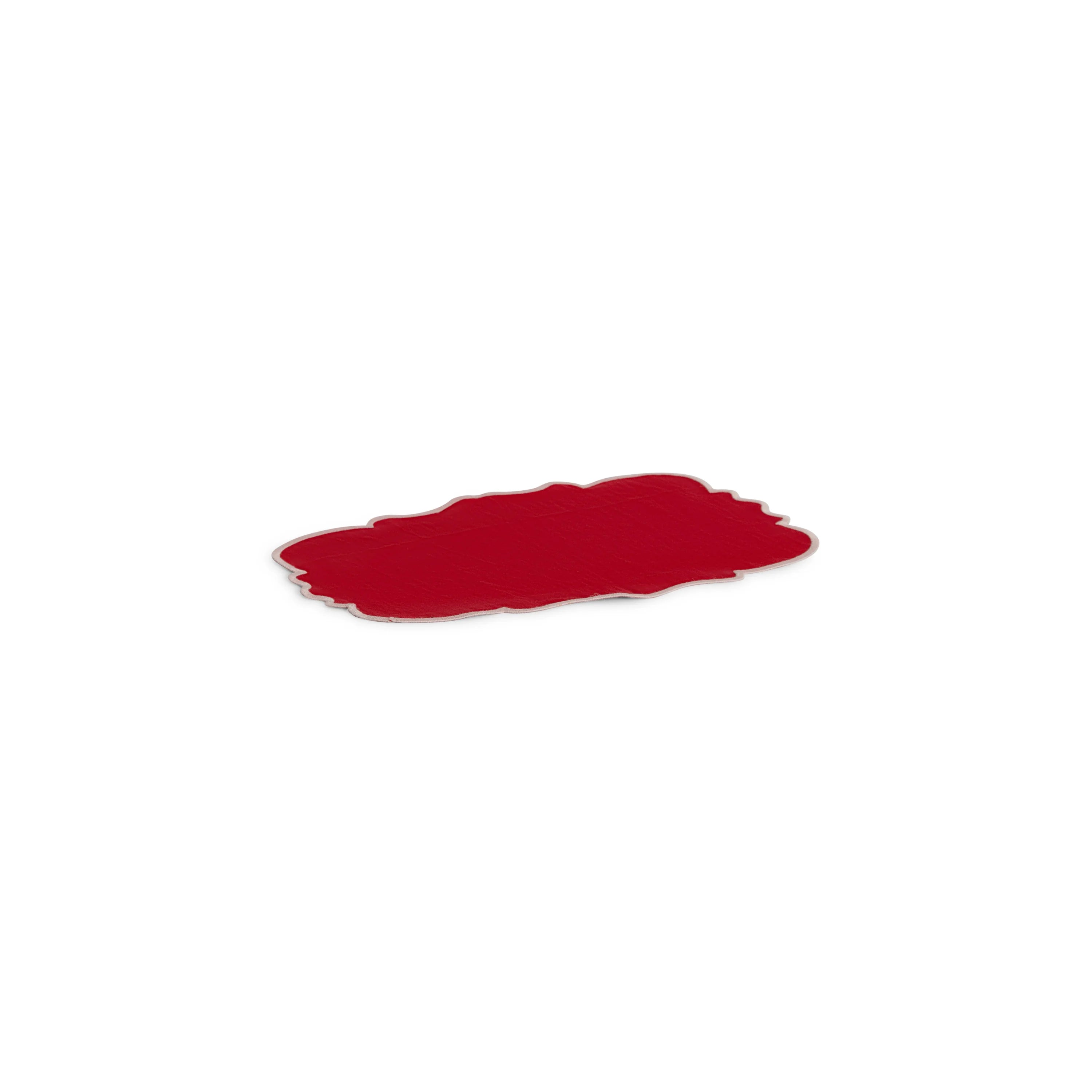 Set of 2 Scalloped Placemats - Red