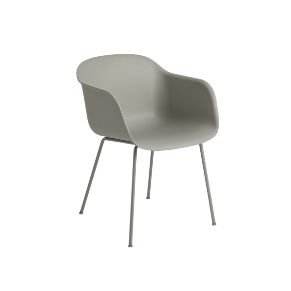 Fiber Armchair Grey, Tube Base