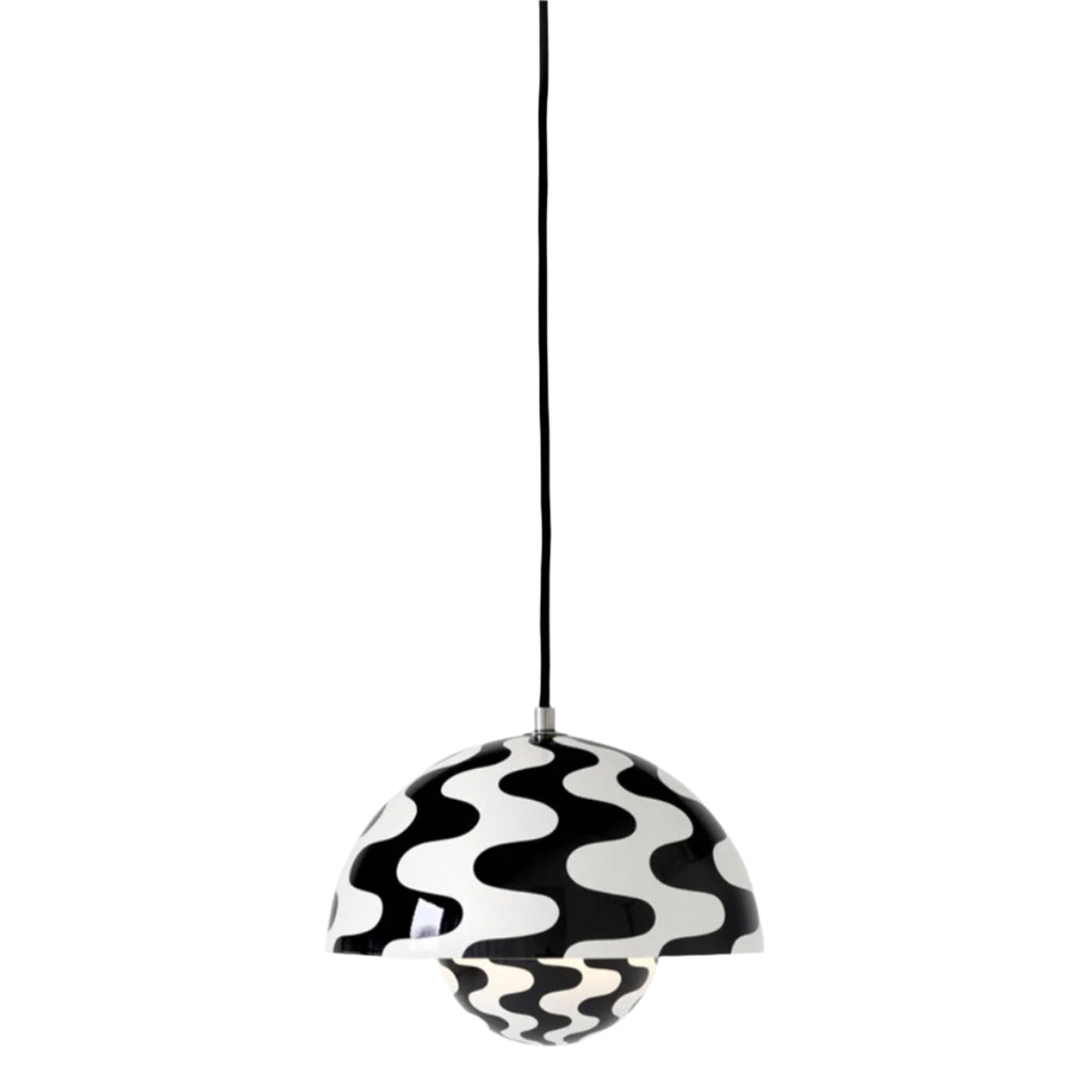 Flowerpot Pendant Small VP1 - Black & White Pattern