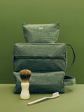Grid Wash Bag - Small - Dark green