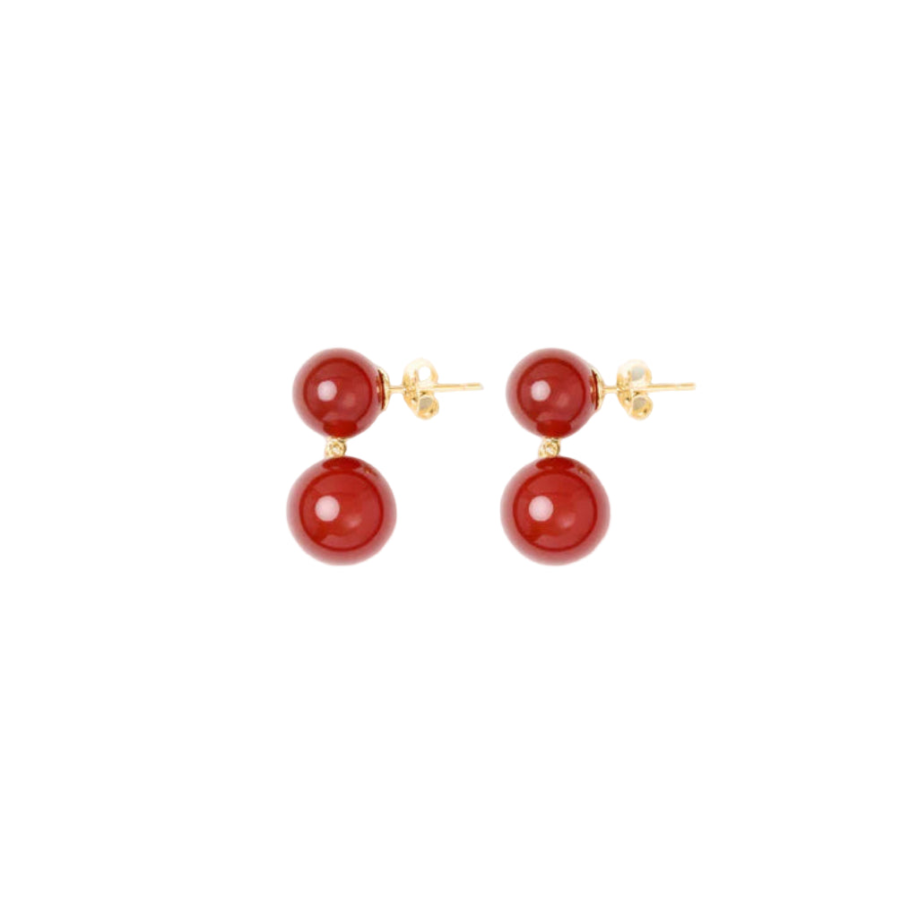 The Hannah Earrings -  Red Carnelian