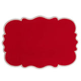 Set of 2 Scalloped Placemats - Red