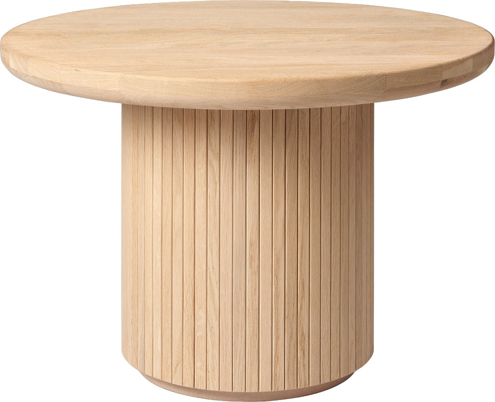 Masuta de Cafea Moon Rotundă - Solid Oak Soap Treated