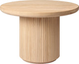 Masuta de Cafea Moon Rotundă - Solid Oak Soap Treated