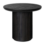 Moon Lounge Table Round - Brown / Black Stained Veneer Oak Lacquered