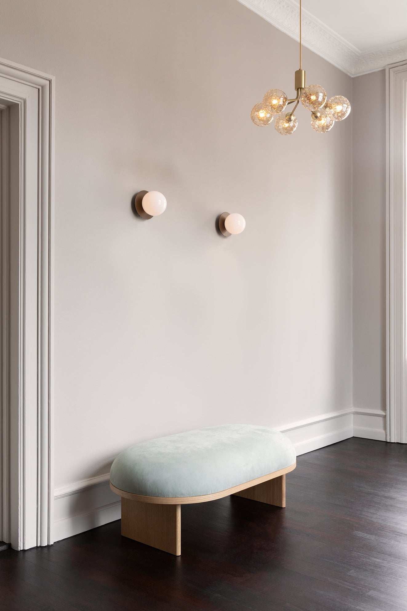 Wall / Ceiling Lamp Liila 1 - Dark Bronze - Opal White